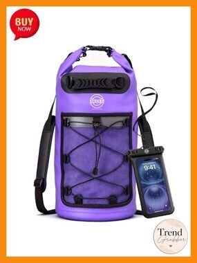 Waterproof Dry Bag Backpack & Phone Case 30L Vinyl Roll Top